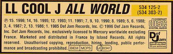 LL Cool J - All World (CD, Comp, Dig) - Image 5