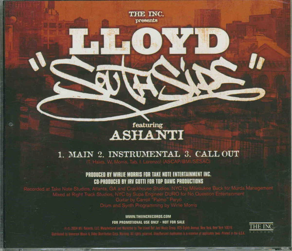 Lloyd Featuring Ashanti - Southside (CD, Single, Promo) - Image 2