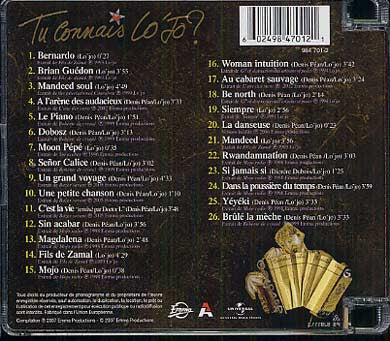 Lo'Jo - Tu Connais Lo'Jo ? (CD, Comp) - Image 2