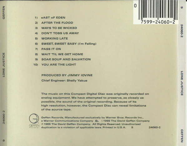Lone Justice - Lone Justice (CD, Album, RE) - Image 2