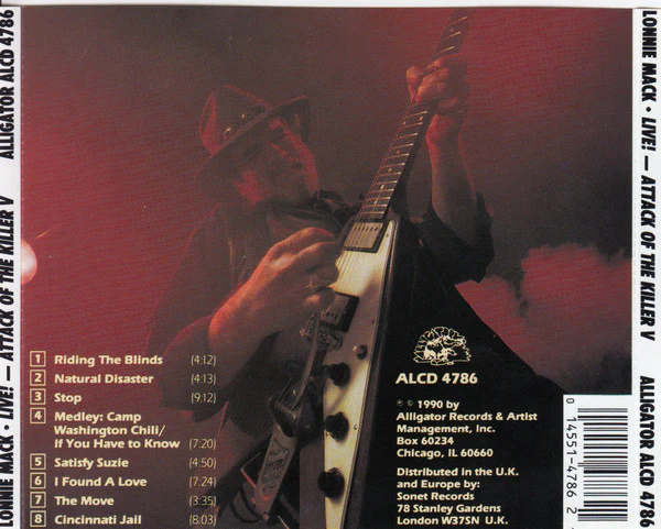 Lonnie Mack - Live! -  Attack Of The Killer V (CD, Album, RM, RP) - Image 2