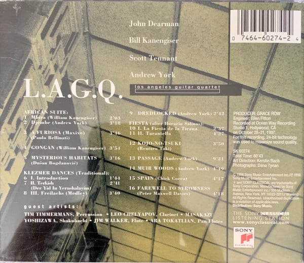 Los Angeles Guitar Quartet - L.A.G.Q. (CD, Album, Club) - Image 2