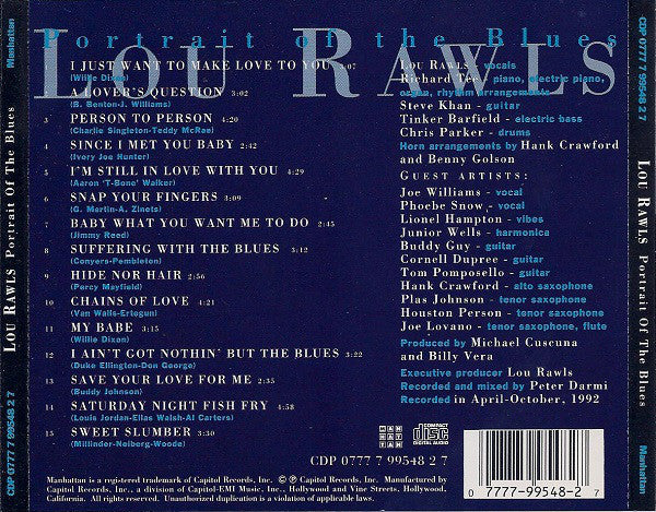 Lou Rawls - Portrait Of The Blues (CD, Album) - Image 2