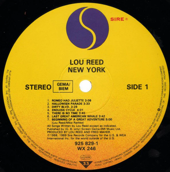 Lou Reed - New York (LP, Album) - Image 3