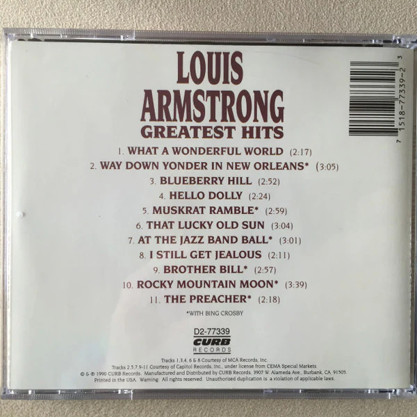 Louis Armstrong - Greatest Hits (CD, Comp) - Image 2