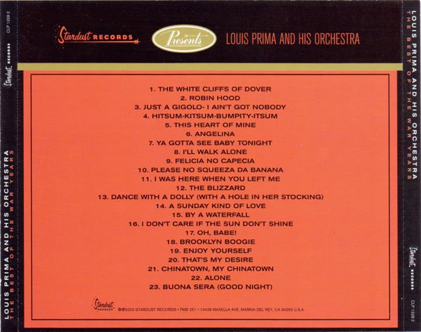 Louis Prima And His Orchestra - The Best Of The War Years And More (CD, Comp) - Image 2