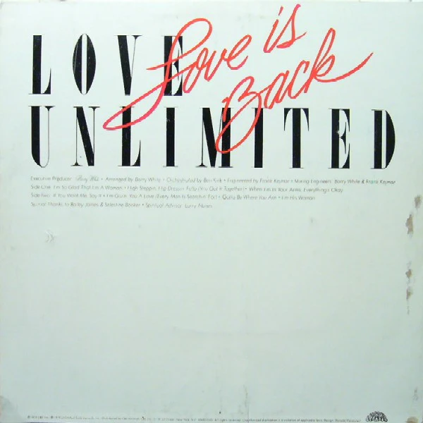 Love Unlimited - Love Is Back (LP, Album) - Image 2