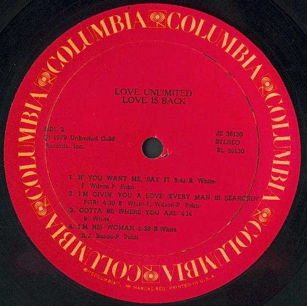 Love Unlimited - Love Is Back (LP, Album) - Image 4