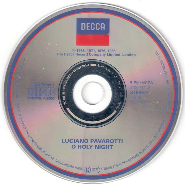 Luciano Pavarotti, Kurt Herbert Adler, National Philharmonic* - O Holy Night (CD, Comp, RM) - Image 3