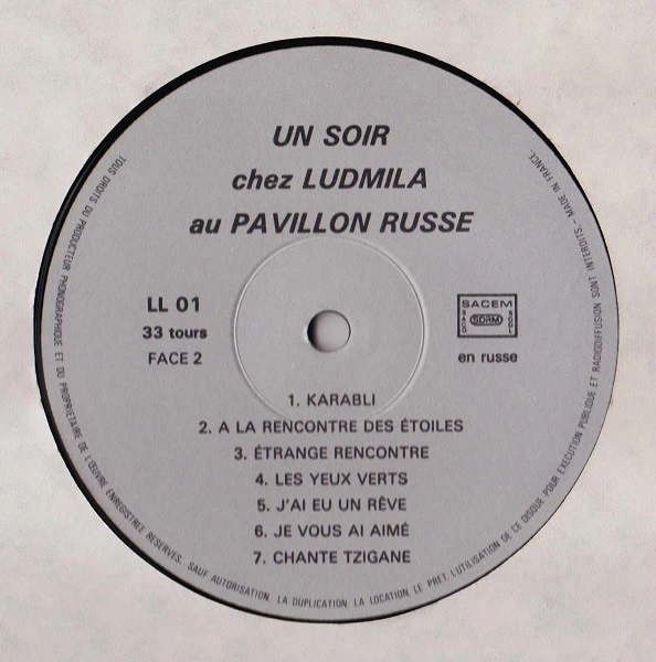 Ludmila* - Un Soir Chez Ludmila Au Pavillon Russe (LP) - Image 4
