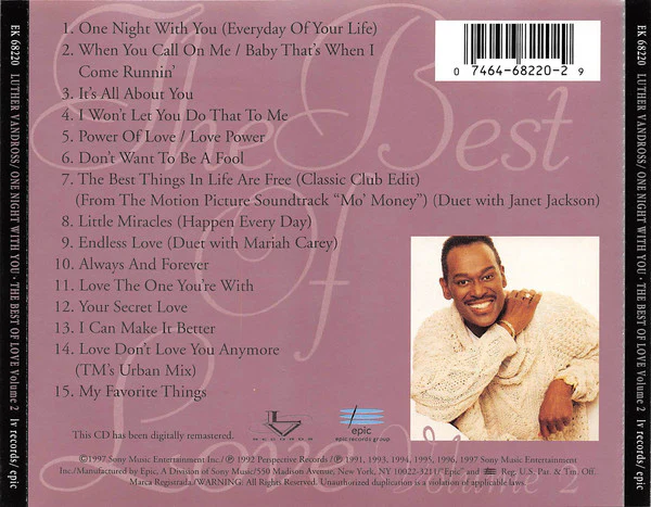 Luther Vandross - One Night With You - The Best Of Love Volume 2 (CD, Comp) - Image 2