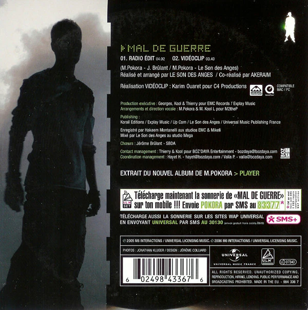 M. Pokora - Mal De Guerre (CD, Single, Enh) - Image 2