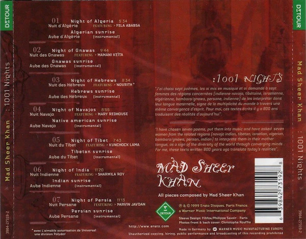 Mad Sheer Khan - :1001 Nights (CD, Album) - Image 2