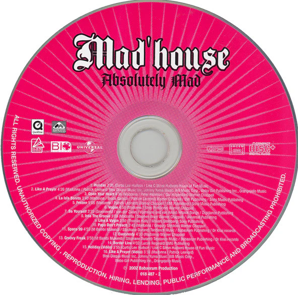 Mad'house - Absolutely Mad (CD, Album, Enh) - Image 3