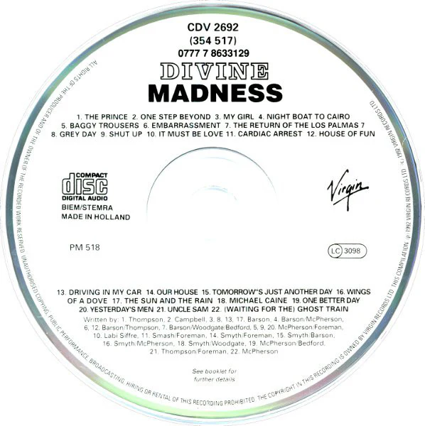 Madness - Divine Madness (CD, Comp, RE) - Image 2