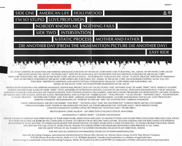 Madonna - American Life (Cass, Album) - Image 4