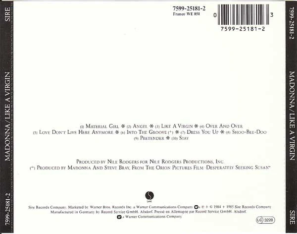 Madonna - Like A Virgin (CD, Album, RE) - Image 2