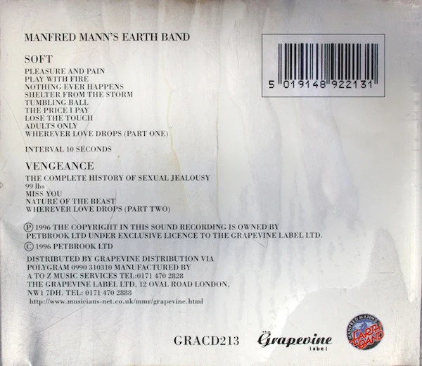 Manfred Mann's Earth Band - Soft Vengeance (CD, Album) - Image 5