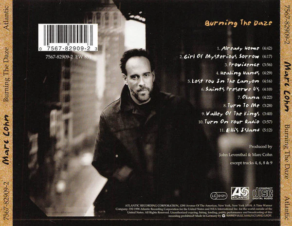 Marc Cohn - Burning The Daze (CD, Album) - Image 2