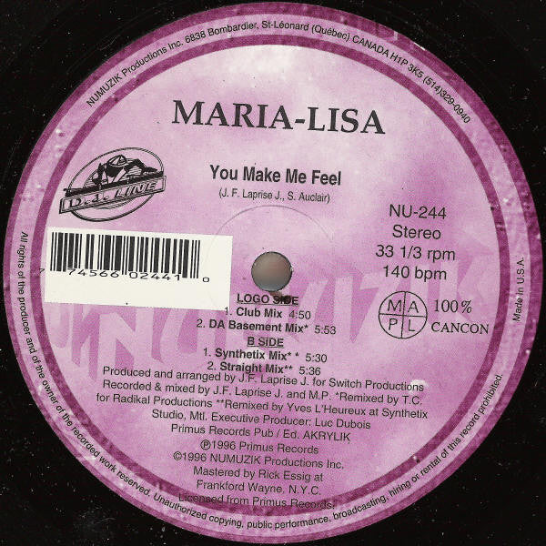 Maria-Lisa - You Make Me Feel (12", Maxi)