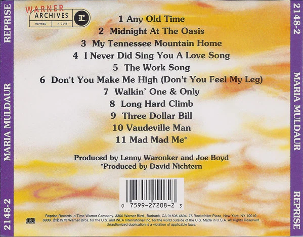 Maria Muldaur - Maria Muldaur (CD, Album, RE) - Image 2