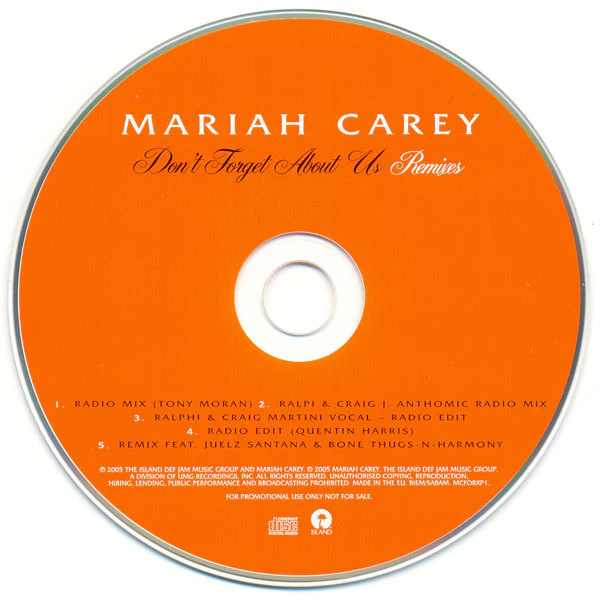 Mariah Carey - Don't Forget About Us (Remixes) (CD, Maxi, Promo) - Image 3