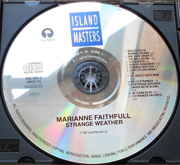 Marianne Faithfull - Strange Weather (CD, Album) - Image 3