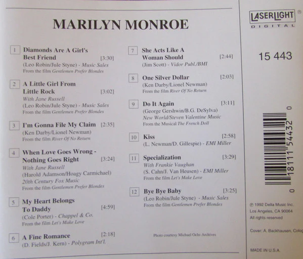 Marilyn Monroe - Marilyn Monroe (CD, Comp) - Image 3