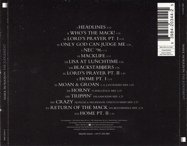 Mark Morrison - The Judgement (Verse 1, Chapter III) (CD, Album) - Image 4