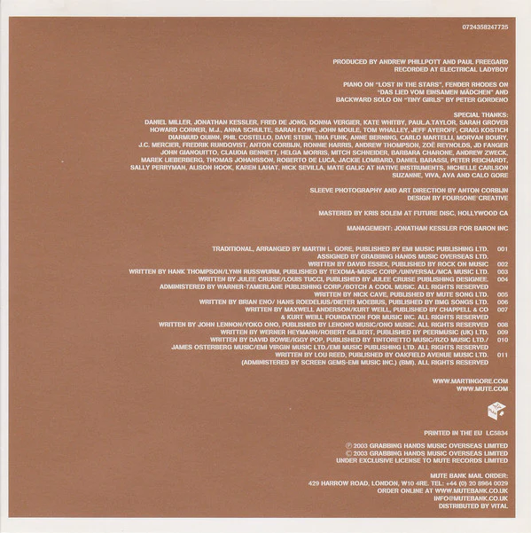 Martin L. Gore - Counterfeit² (CD, Album, Copy Prot.) - Image 4