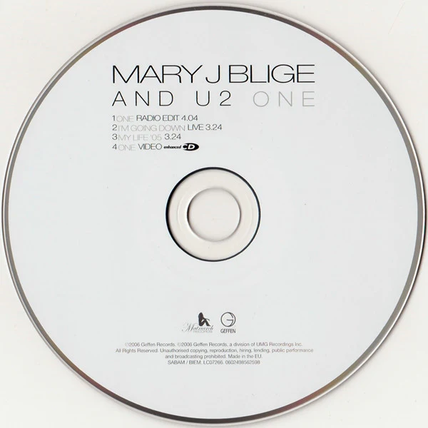 Mary J Blige* And U2 - One (CD, Maxi, Enh) - Image 4