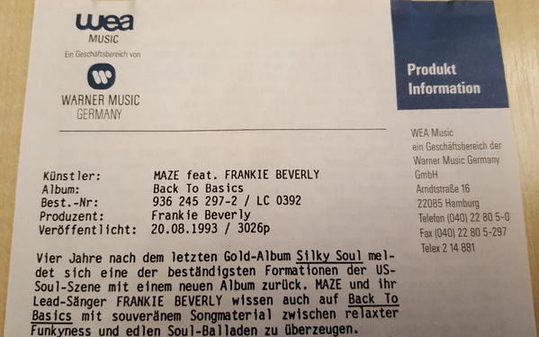 Maze Featuring Frankie Beverly - Back To Basics (CD, Album) - Image 3