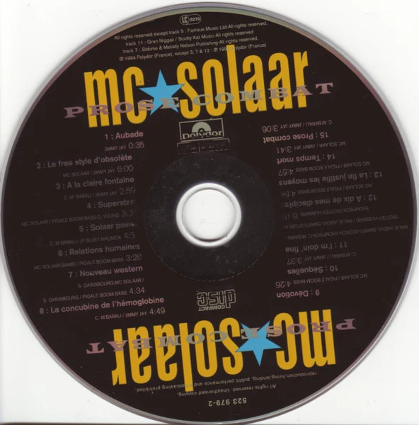 MC Solaar - Prose Combat (CD, Album) - Image 3