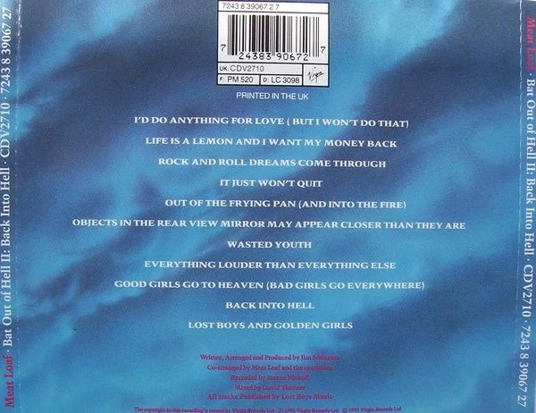 Meat Loaf - Bat Out Of Hell II: Back Into Hell (CD, Album) - Image 2