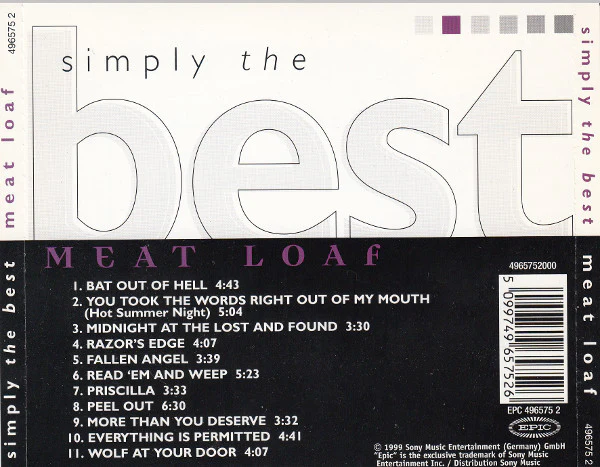 Meat Loaf - Simply The Best (CD, Comp) - Image 2