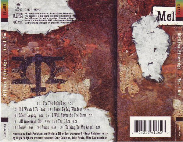 Melissa Etheridge - Yes I Am (CD, Album) - Image 2