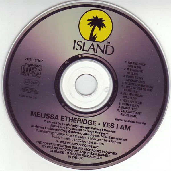 Melissa Etheridge - Yes I Am (CD, Album) - Image 3