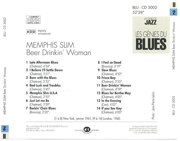 Memphis Slim - Beer Drinkin' Woman (CD, Album, Comp, RM) - Image 2