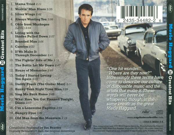 Merle Haggard - 20 Greatest Hits (CD, Comp, RE, RM) - Image 2