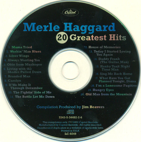 Merle Haggard - 20 Greatest Hits (CD, Comp, RE, RM) - Image 5