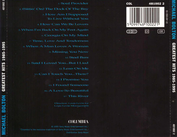 Michael Bolton - Greatest Hits (1985 - 1995) (CD, Comp, RM) - Image 2