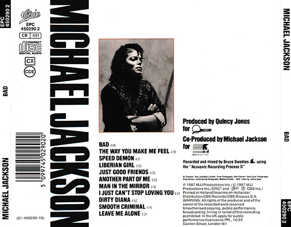Michael Jackson - Bad (CD, Album) - Image 2