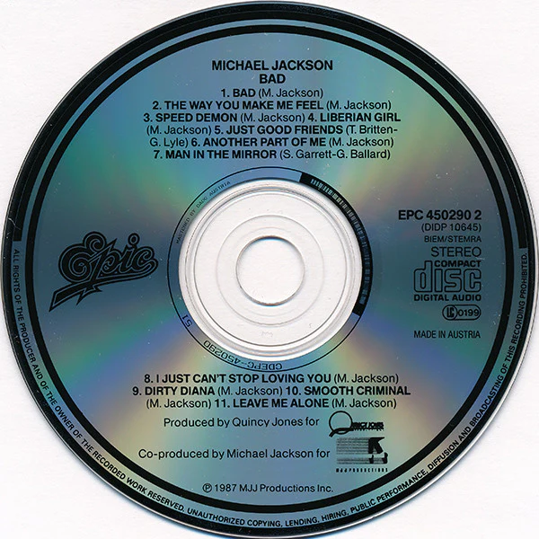 Michael Jackson - Bad (CD, Album) - Image 3