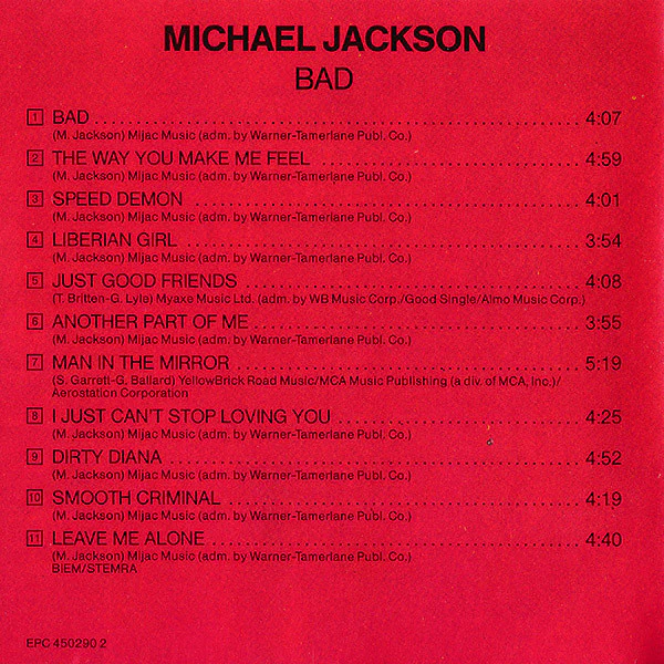 Michael Jackson - Bad (CD, Album) - Image 5
