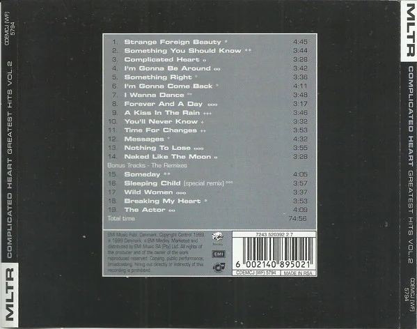 Michael Learns To Rock - Complicated Heart - Greatest Hits Vol.2  (CD, Comp) - Image 2