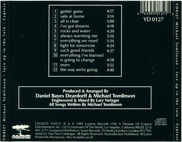 Michael Tomlinson  - Face Up In The Rain (CD, Album) - Image 2