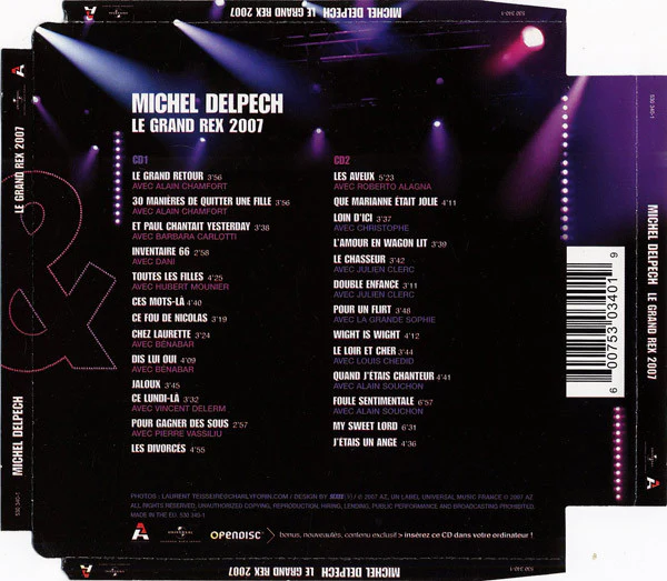 Michel Delpech - Le Grand Rex 2007 (2xCD, Enh) - Image 2