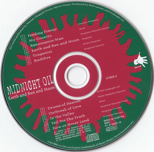Midnight Oil - Earth And Sun And Moon (CD, Album) - Image 3