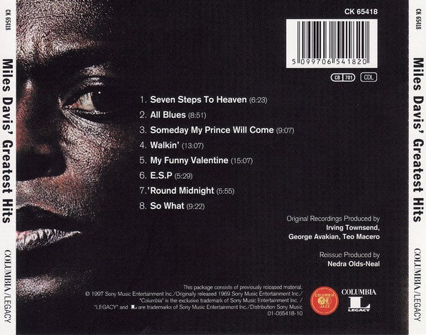 Miles Davis - Miles Davis' Greatest Hits (CD, Comp, RE) - Image 2