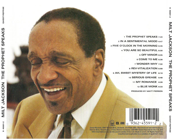 Milt Jackson With Joshua Redman And Joe Williams - The Prophet Speaks (CD, Album) - Image 2